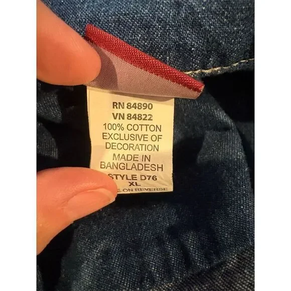 Tudor Court Women's XL Denim Jacket Blue Embellished Floral Casual - Picture 13 of 13